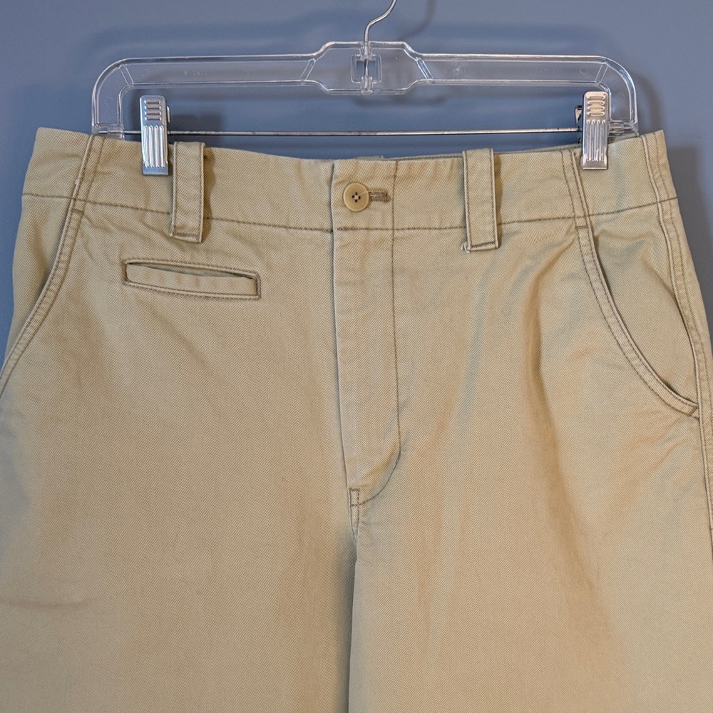 Madewell Size 10 ankle cropped high waisted loose 100% Cotton khaki green - Picture 2 of 14